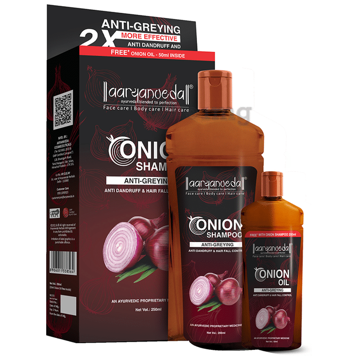 Aryanveda Onion Shampoo 200ml with Onion Oil 50ml Free
