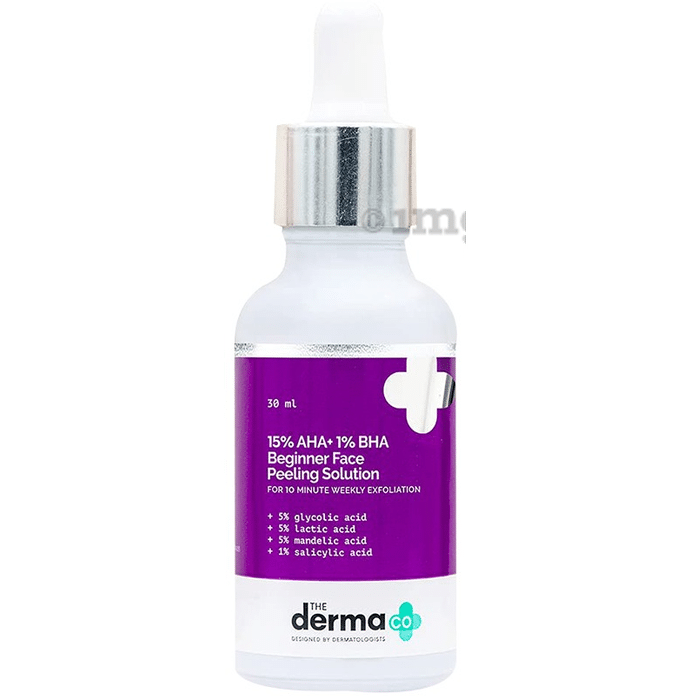 The Derma Co 15% AHA +1% BHA Beginner Face Peeling Solution |  For 10 Minute Weekly Exfoliation