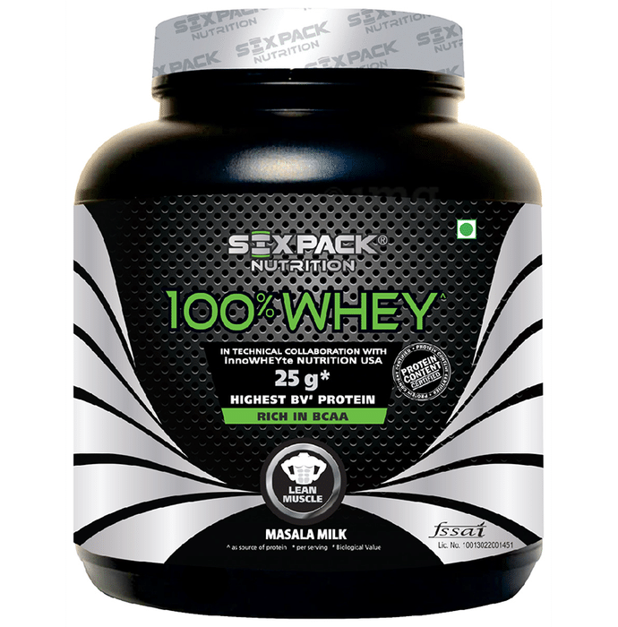 Sixpack Nutrition 100% Whey Protein Powder Masala Milk