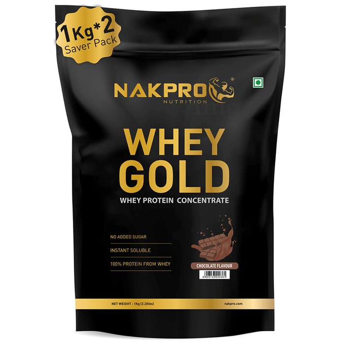 Nakpro Nutrition Whey Gold Whey Active Concentrate Powder (1kg Each) Chocolate
