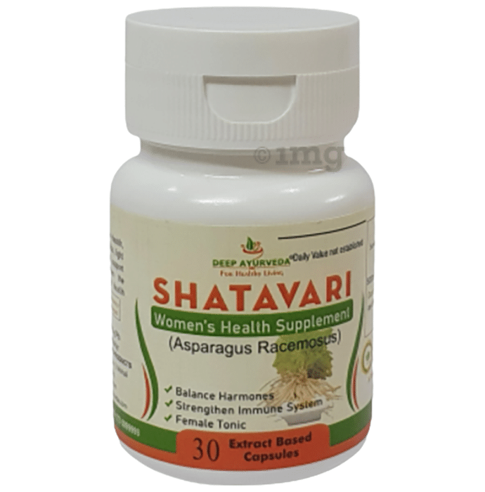 Deep Ayurveda Shatavari Women's Health Supplement Extract Based Capsule