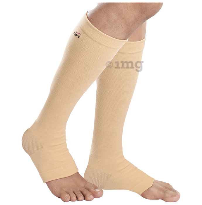 Tynor I 16 Compression Stocking Below Knee Open Toe Large