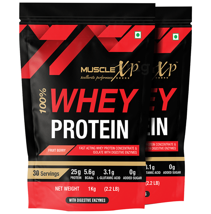 MuscleXP 100% Whey Protein (1kg Each) Fruit Berry
