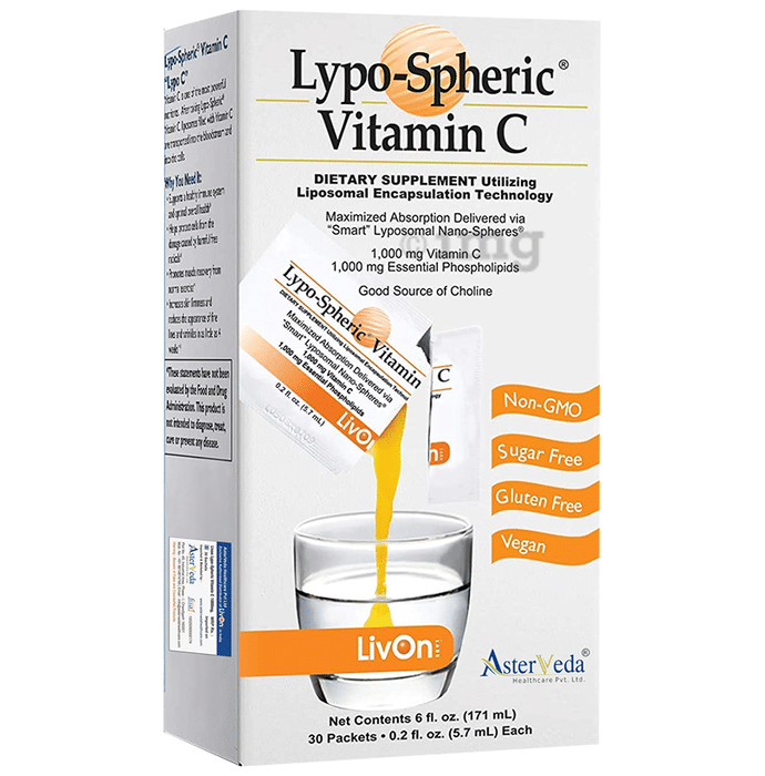 Livon Lypo-Spheric Vitamin C & Phospholipids | Sachet for Immunity, Skin, Muscles & Joints