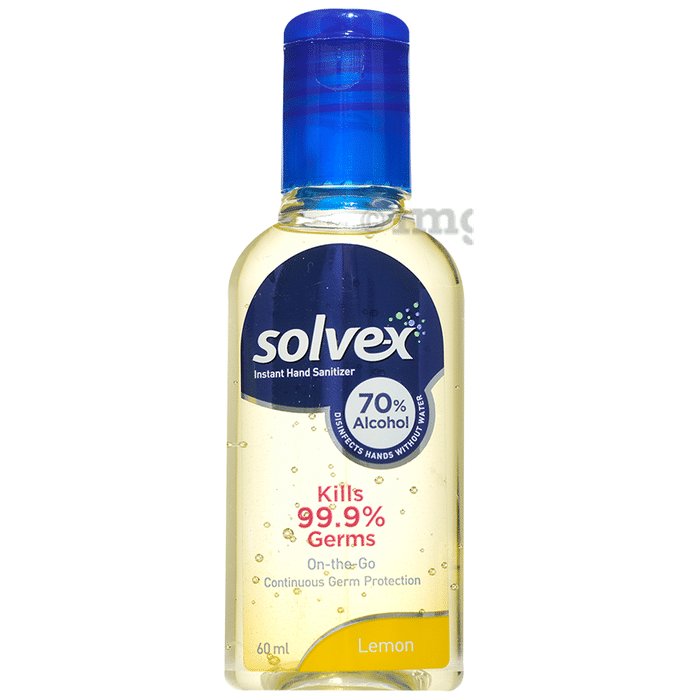 Solvex Instant Hand Sanitizer 70% Alcohol (60ml Each) Lemon