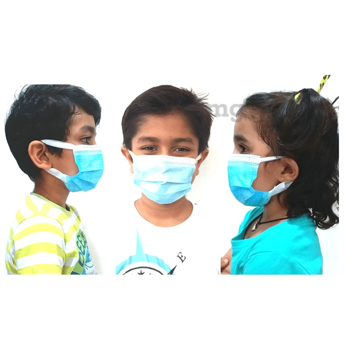 Fine Morning Pharma Kids Safe X Disposable 3 Ply Surgical Face Mask for Children with Nose Pin & Soft Ear Loops