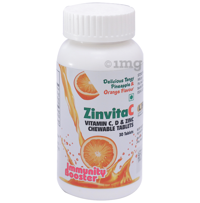 ZinvitaC Chewable Tablet Tangy Pineapple & Orange