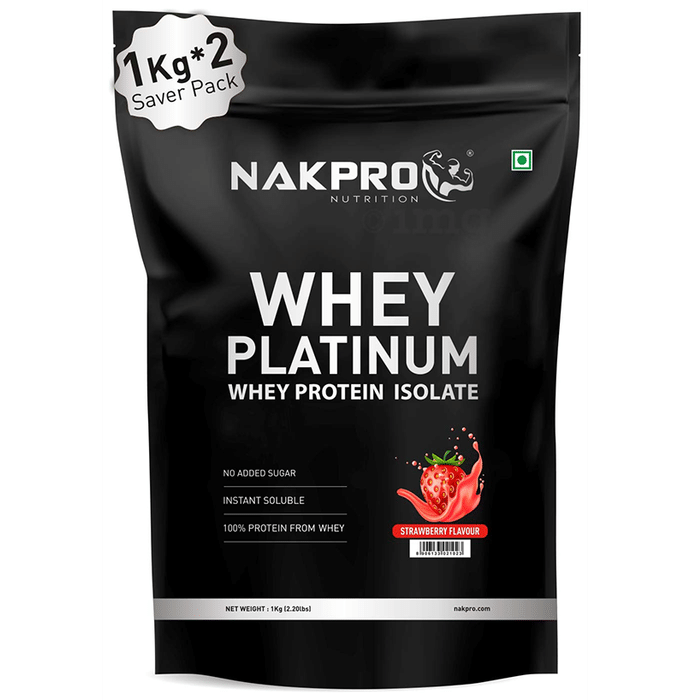 Nakpro Nutrition Whey Platinum Whey Protein Isolate (1kg Each) Strawberry