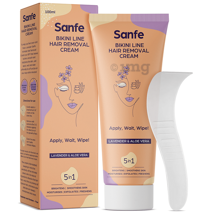 Sanfe Bikini Line Hair Removal Lavender & Aloe Vera Cream