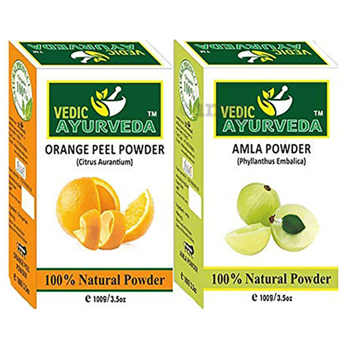 Vedic Ayurveda Combo Pack of Orange Peel Powder & Amla Powder (100gm Each)