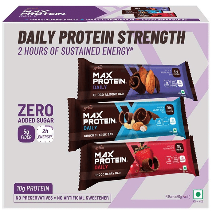RiteBite Max Protein Daily 10 gm Protein Bar Assorted