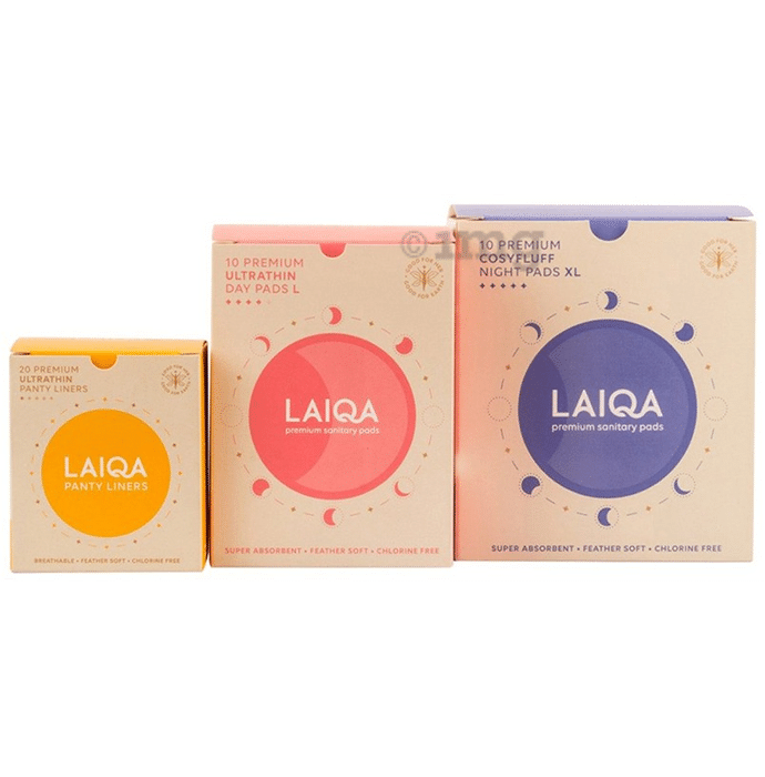 Laiqa The Period Pack (20 Panty Liner + 10L + 10XL) with 2 Panty Liner Free