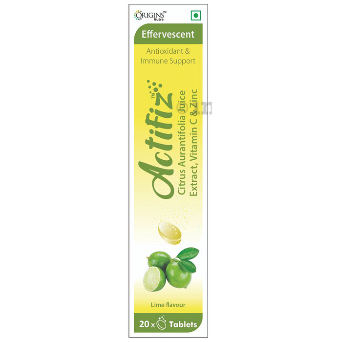 Origins Nutra Actifiz Citrus Aurantifolia Juice Extract, Vitamin C & Zinc Effervescent Tablet Lime