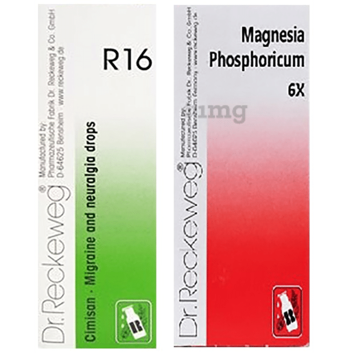 Dr. Reckeweg Migraine Care Combo Pack of R16 Migraine and Neuralgia Drop 22ml & Magnesia Phosphoricum 20gm Biochemic Tablet 6X