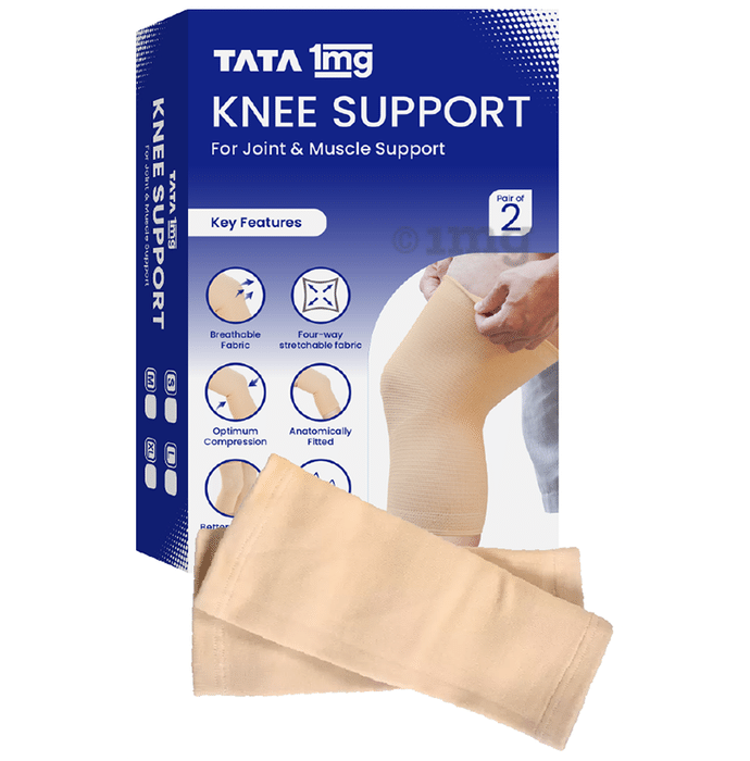 Tata 1mg Knee Cap for Sports, Exercise & Pain Relief, Knee Support Guard for Men and Women XL