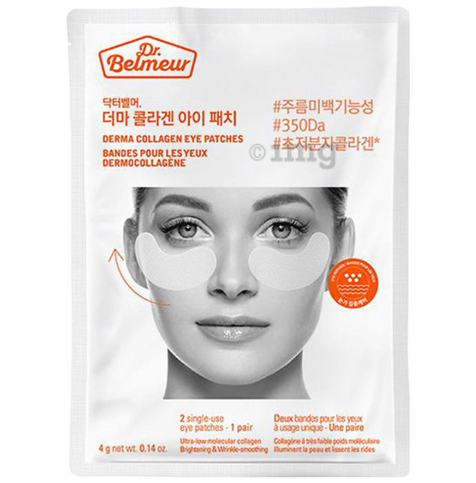 The Face Shop Dr.Belmeur Derma Collagen Dermatologically Tested Hydrogel Eye Patches, For Under Eye Dark Cicle & Wrinkle Recovery
