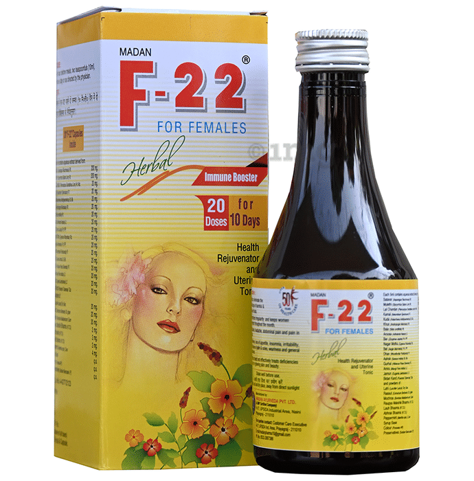 Madan F-22 Syrup with 20 F-22 Capsules| Health Rejuvenator & Uterine Tonic for Female