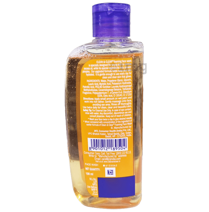 Ingredients of clean and clear face wash discount