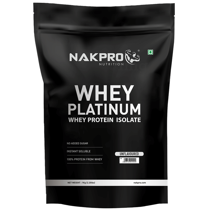 Nakpro Nutrition Whey Platinum Protein Isolate for Muscle Recovery | Flavour Unflavoured