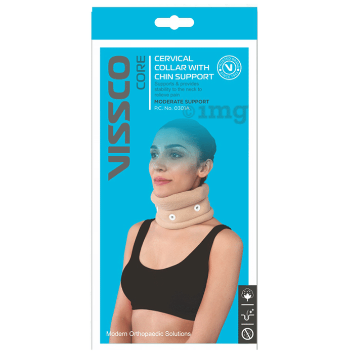 Vissco Core 0301A Cervical Collar with Chin Support Medium Beige