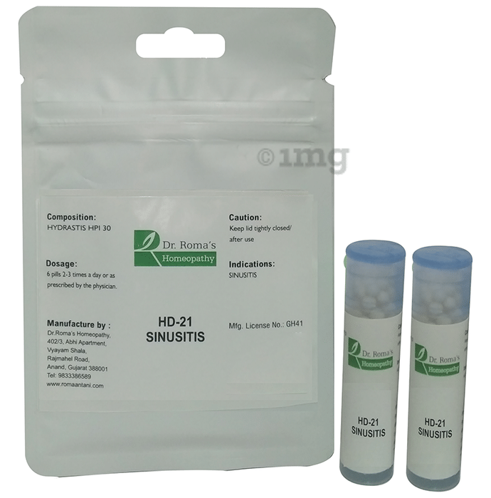Dr. Romas Homeopathy HD-21 Sinusitis, 2 Bottles of 2 Dram