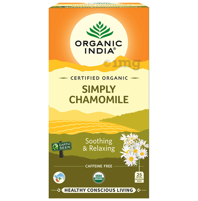 Organic India Tea for Immunity, Antioxidant Support & Stress Relief | Flavour Simply Chamomile Green Tea