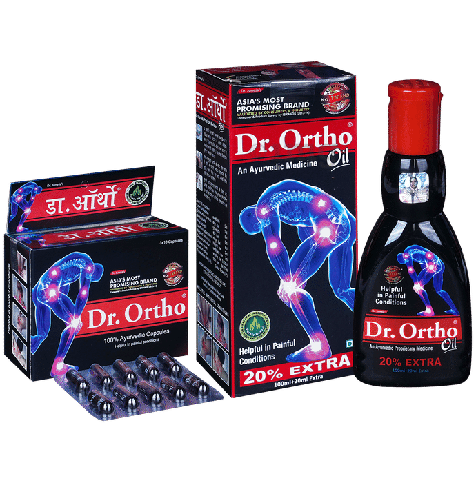 Dr Ortho Combo Pack of Ayurvedic Oil 120ml & Ayurvedic 30 Capsules