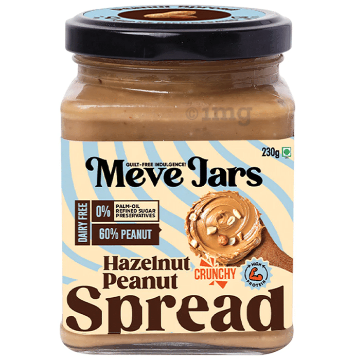 Meve Jars Guilt-Free Indulgence Hazelnut Peanut Spread Crunchy