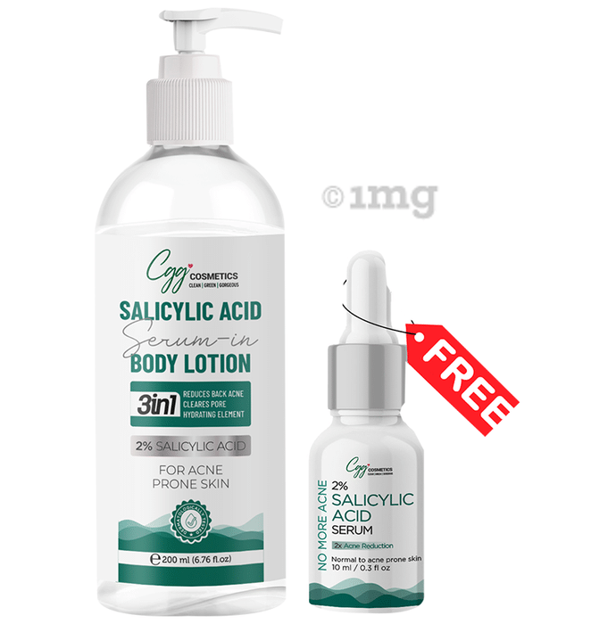 CGG Cosmetics Salicylic Acid Serum-in Body Lotion 200ml & 10ml Sample of 2% Salicylic Acid Serum Free