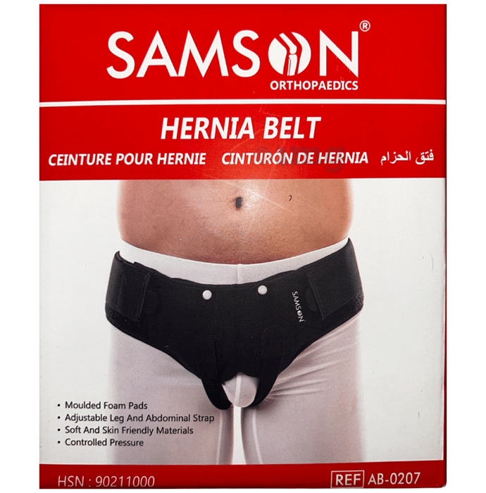 Samson Hernia Belt | Adjustable Support for Hernia Relief & Post-Surgery Recovery Universal Black