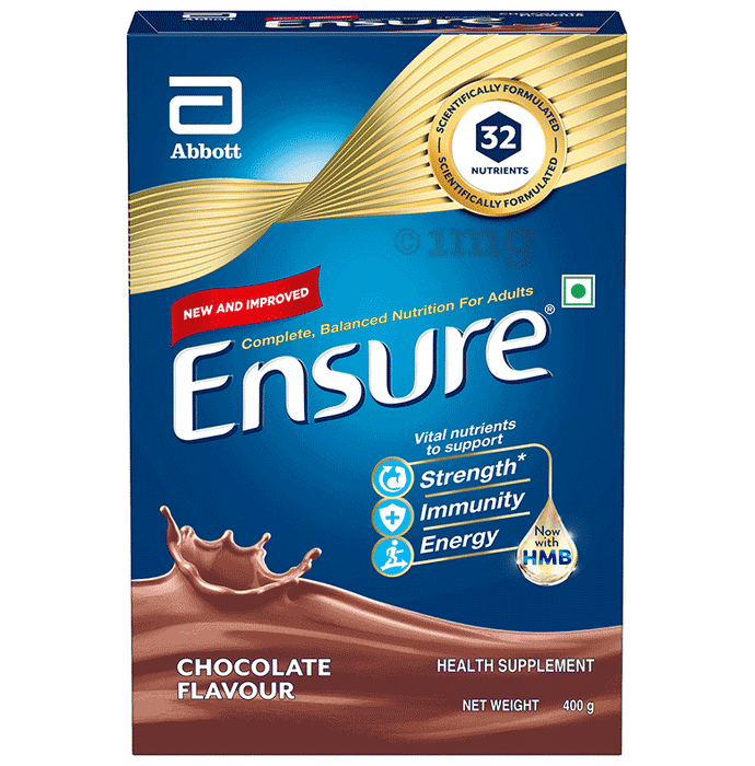 Ensure Powder Powder Complete Balanced Drink for Adults | For Strength, Immunity & Energy | With Essential Vitamins | Nutrition Formula Chocolate Refill