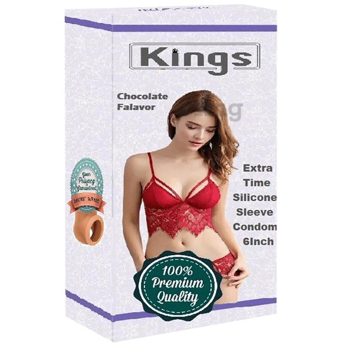 Kings Extra Time Silicon Sleeve Condom | Flavour Chocolate