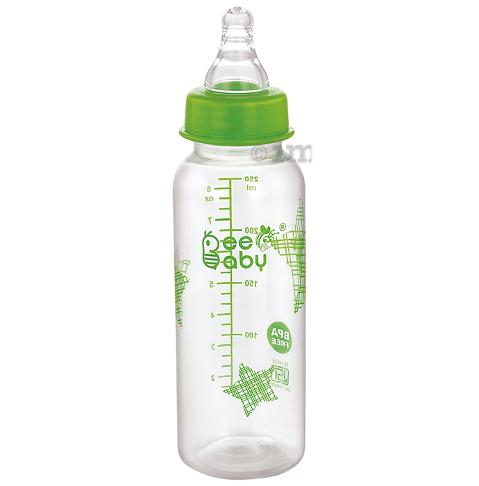 BeeBaby Basic Slim Neck Baby Feeding Bottle with Anti 8 Months+ Green
