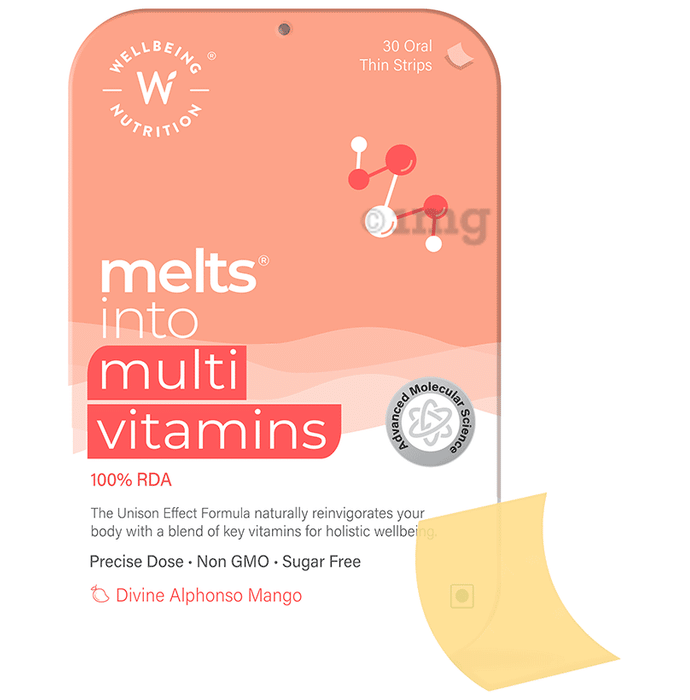 Wellbeing Nutrition Melts Into Multi Vitamins | Oral Thin Strip for Immunity | Sugar Free