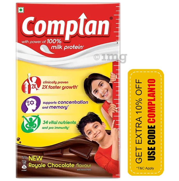 Complan Nutrition Drink Powder for Children | Nutrition Drink for Kids with Protein & 34 Vital Nutrients | Royale Chocolate