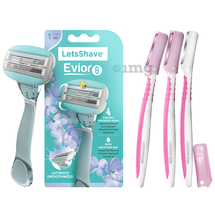 LetsShave Evior 6 Face and Body Care Shaving Kit for Women with Face Razor (3)