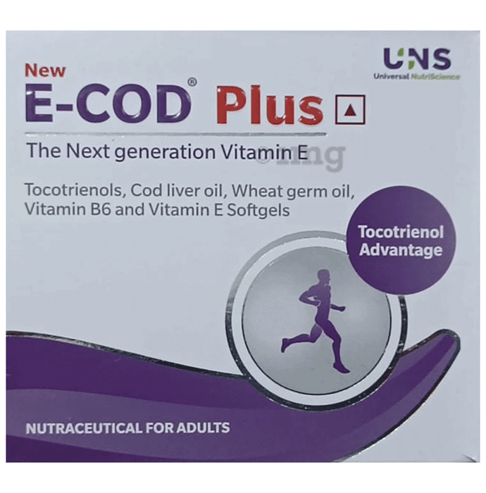 New E-COD Plus, Next Generation Vitamin E Supplement Softgels for Muscle Cramps & NAFLD