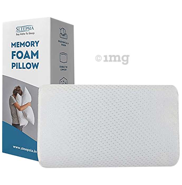 Sleepsia Ventilated Cervical Contour Memory Foam Pillow White