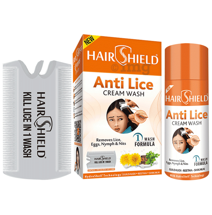 Hairshield Anti Lice Cream Wash | Reduces Lice, Eggs, Nymph & Nits for Hair Care