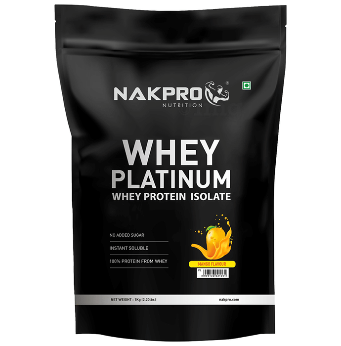 Nakpro Nutrition Whey Platinum Protein Isolate for Muscle Recovery | Flavour Mango