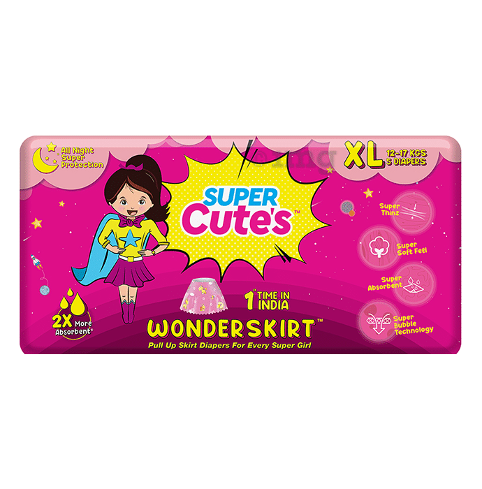 Super Cute's XL Wonderskirt Pull Up Skirt Diaper (5 Each)