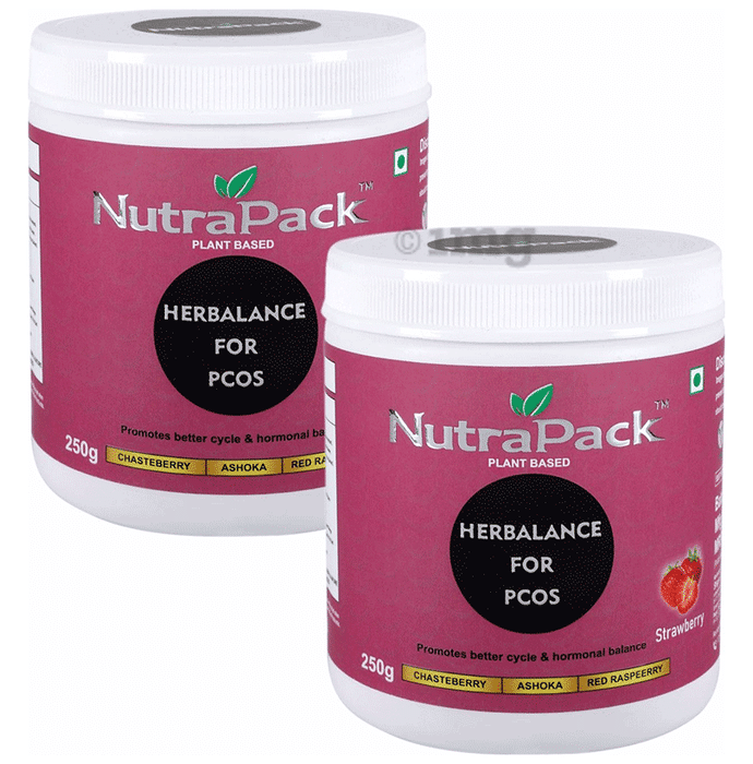 NutraPack Herbalance For PCOS (250gm Each) Powder Strawberry