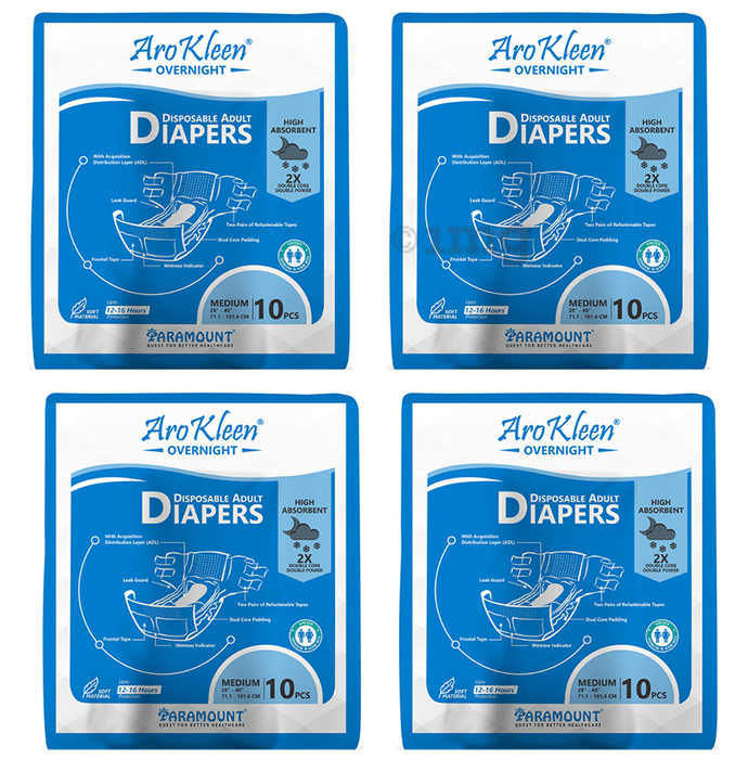 Arokleen Overnight Disposable Adult Diaper (10 Each) Medium