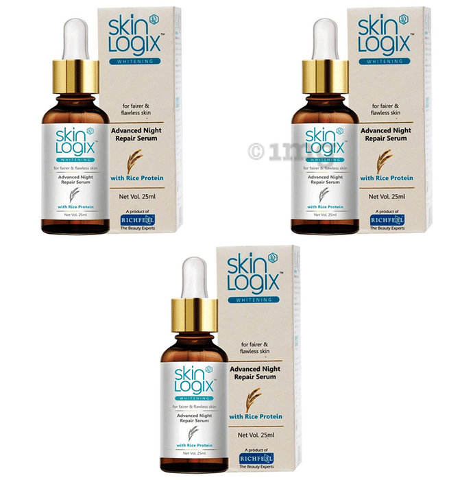 Richfeel Skin Logix Whitening Advanced Night Repair Serum|Infused with Almond Oil (25ml Each)