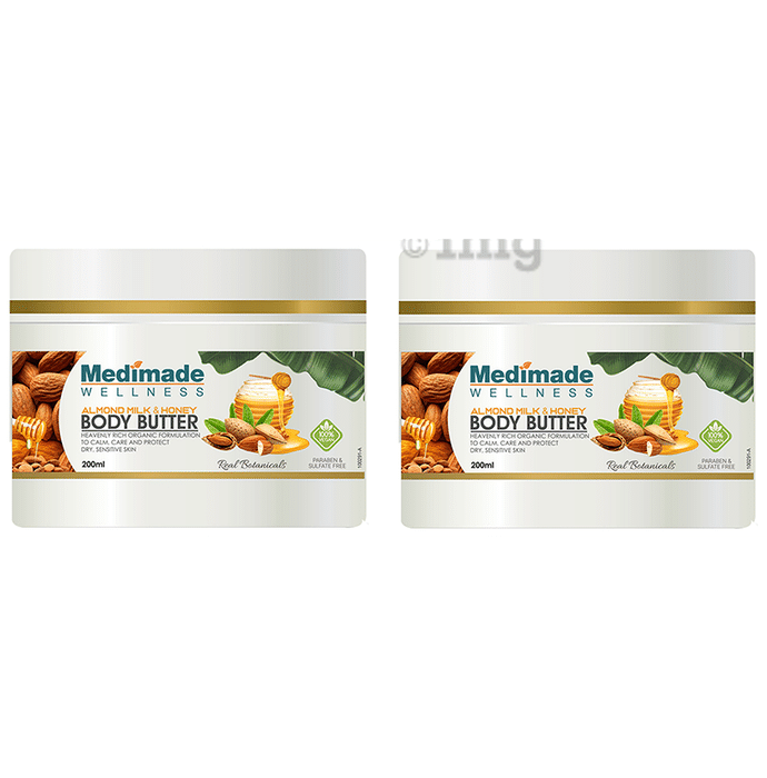 Medimade Wellness Almond Milk & Honey Body Butter (200ml Each)
