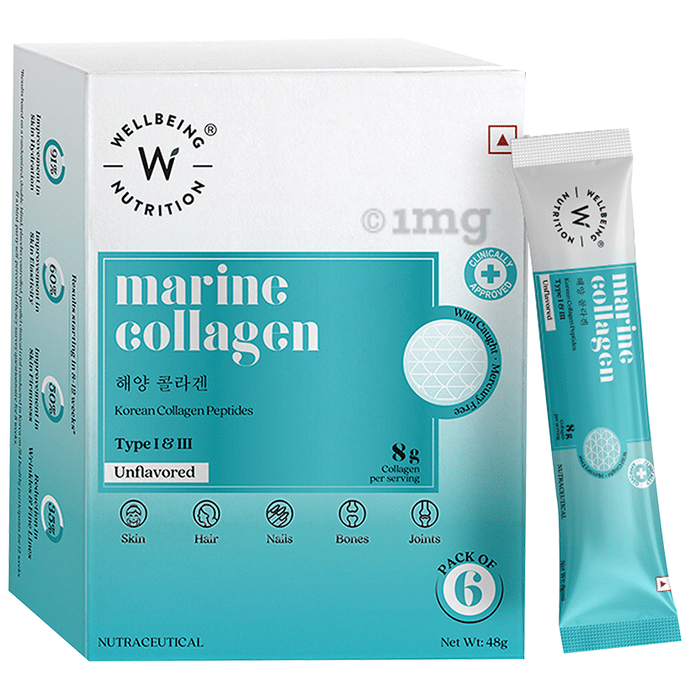 Wellbeing Nutrition Marine Collagen Type I & III Sachet (8gm Each) Unflavored