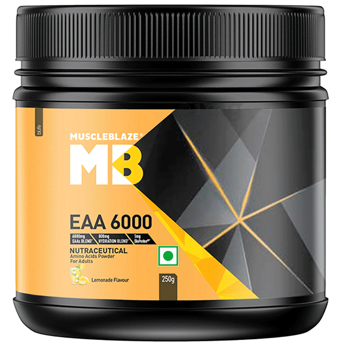 MuscleBlaze MB EAA 6000 with 800 mg Hydration Blend & 5 mg Bioperine Powder Lemonade