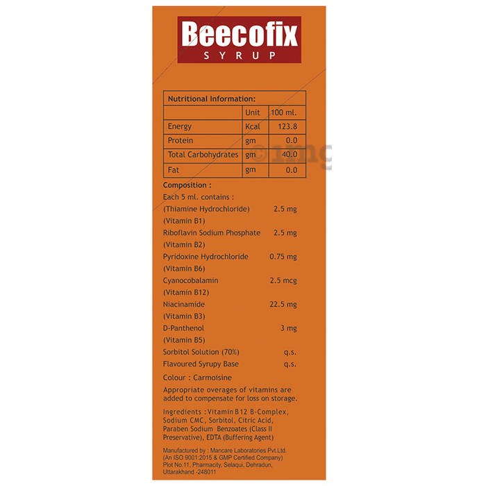 Beecofix Multivitamin B12-Complex Syrup for Women & Men