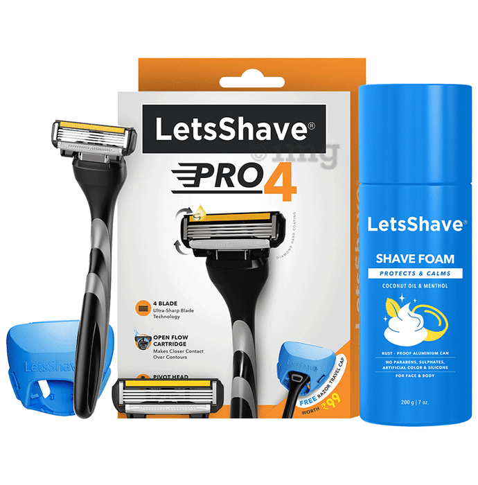 LetsShave Pro 4 Razor Trial Shaving Kit for Men Kit