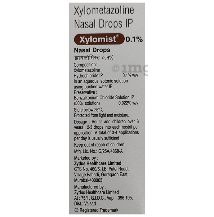 Xylomist nasal drops discount